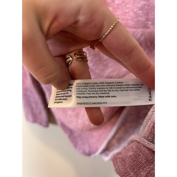 Eileen Fisher Sweater Linen Pullover Pink Lagenlook Organic Modern Minimalist - Picture 2 of 3